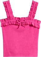 TENLY Kids' Ruffle Bow Rib Tank