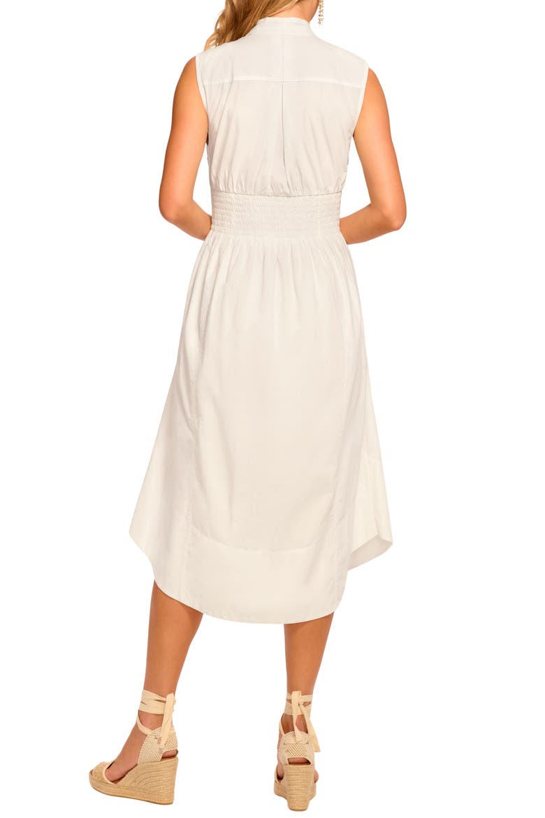 Meg Cotton Blend Sleeveless Dress, Alternate, color, WHITE