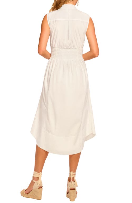 Ramy Brook Meg Sleeveless Cotton Poplin Midi Dress In White