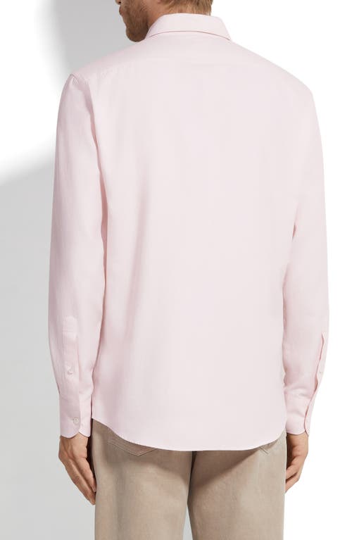 Zegna Pink Button Up Shirt In Pink