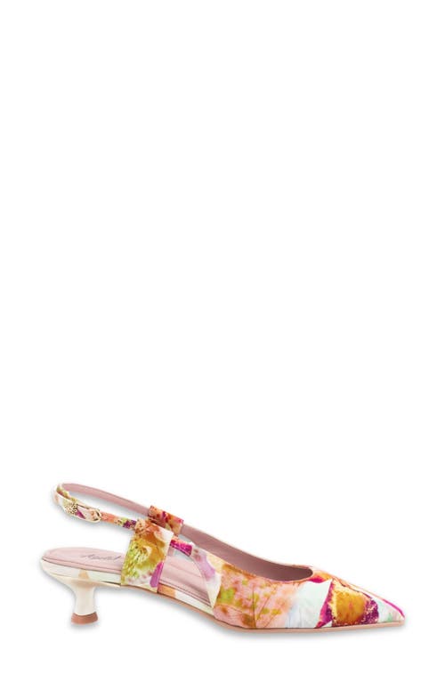 Ayelet By Naot Vida Slingback Pointed Toe Kitten Heel Pump In Pink