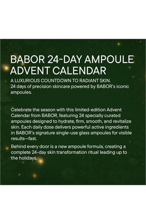 Babor 24-day Ampoule Advent Calendar $157 Value In Transparent