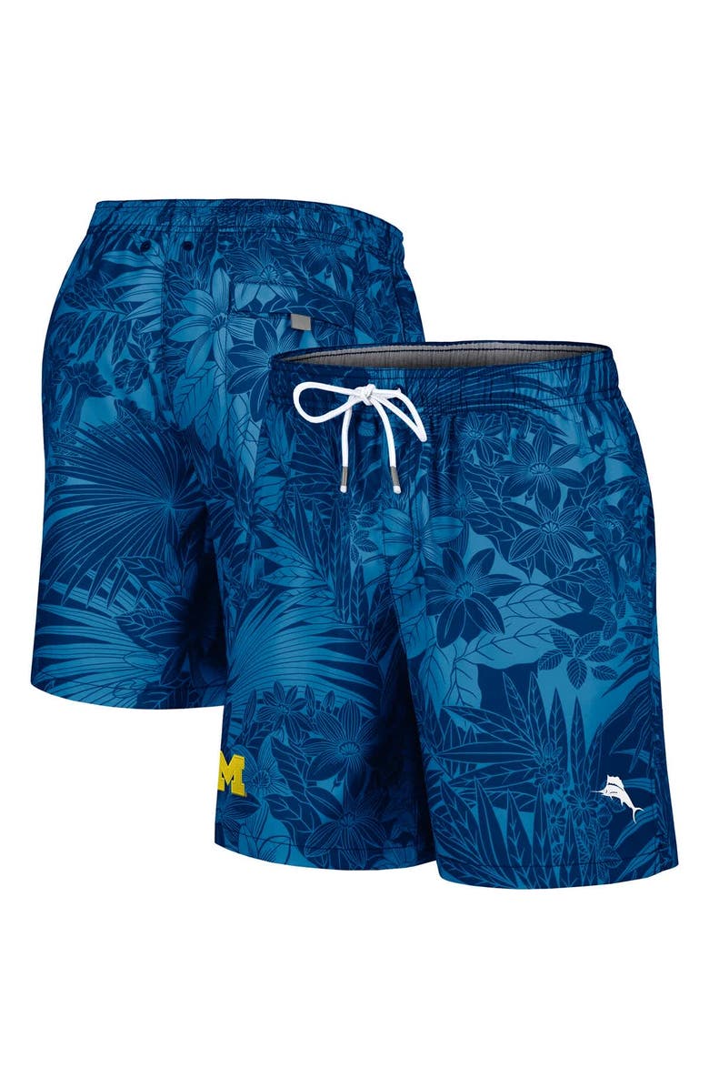 Tommy Bahama Men's Tommy Bahama Navy Michigan Wolverines Santiago Palms Board Shorts, Alternate, color, 