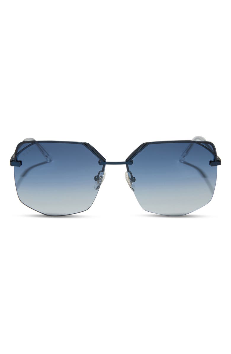 DIFF Bree 62mm Square Sunglasses, Main, color, Deep Navy/ Aegean Flash