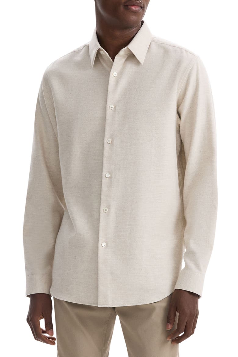 Irving Flannel Button-Up Shirt, Main, color, NATURAL MELANGE