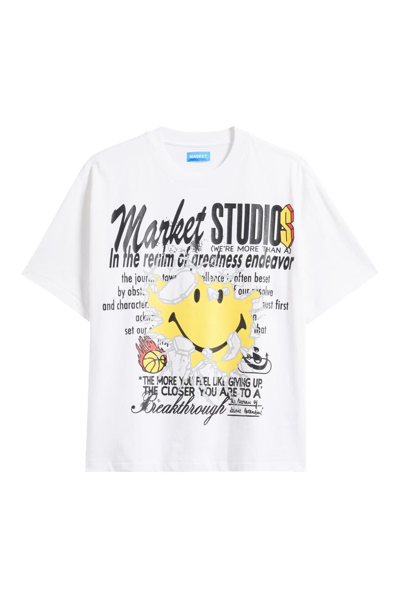 SMILEY® Greatness Cotton Graphic T-Shirt, Alternate, color, WHITE