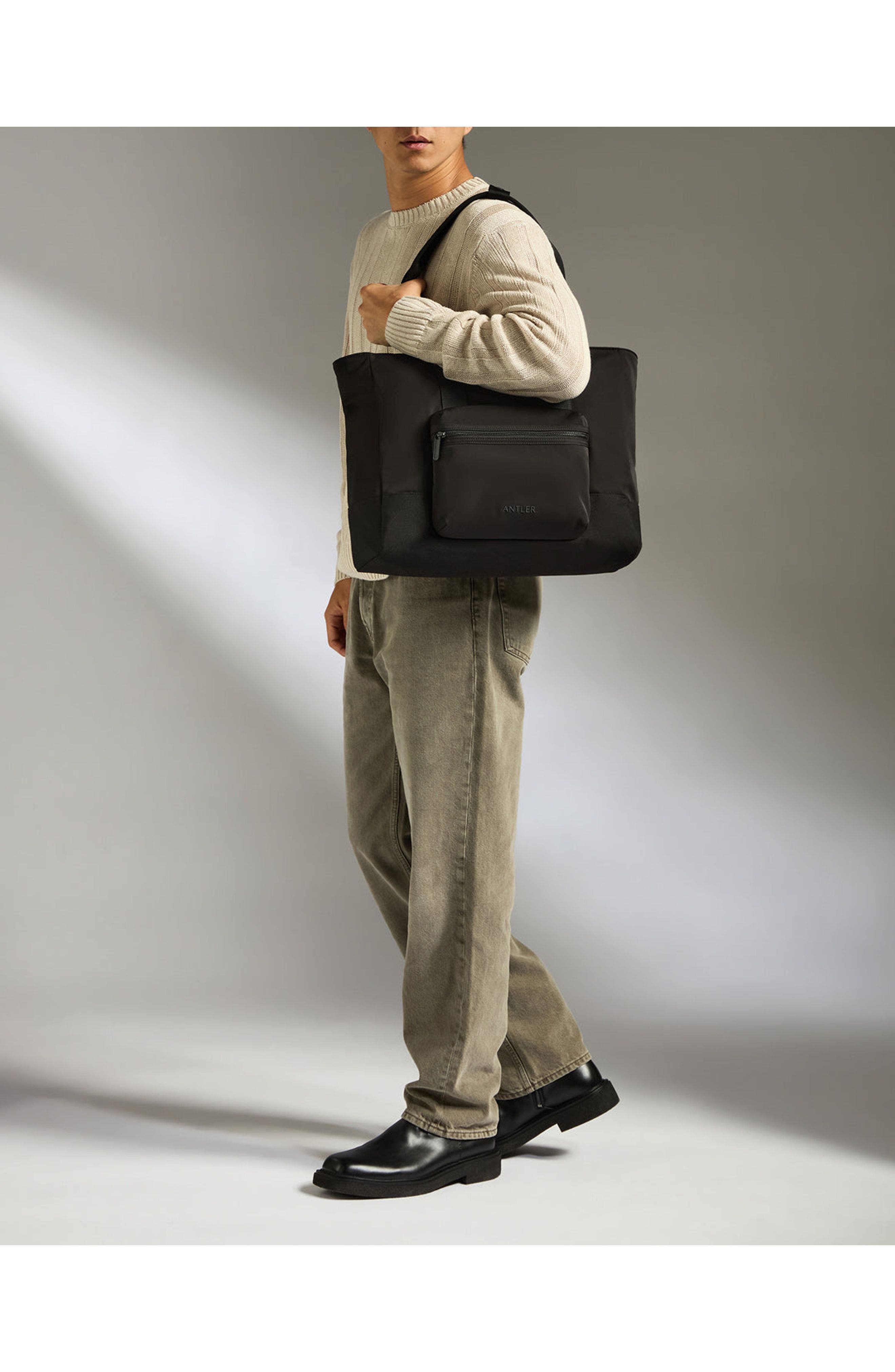 ANTLER Icon Tote Bag, Alternate, color, Black