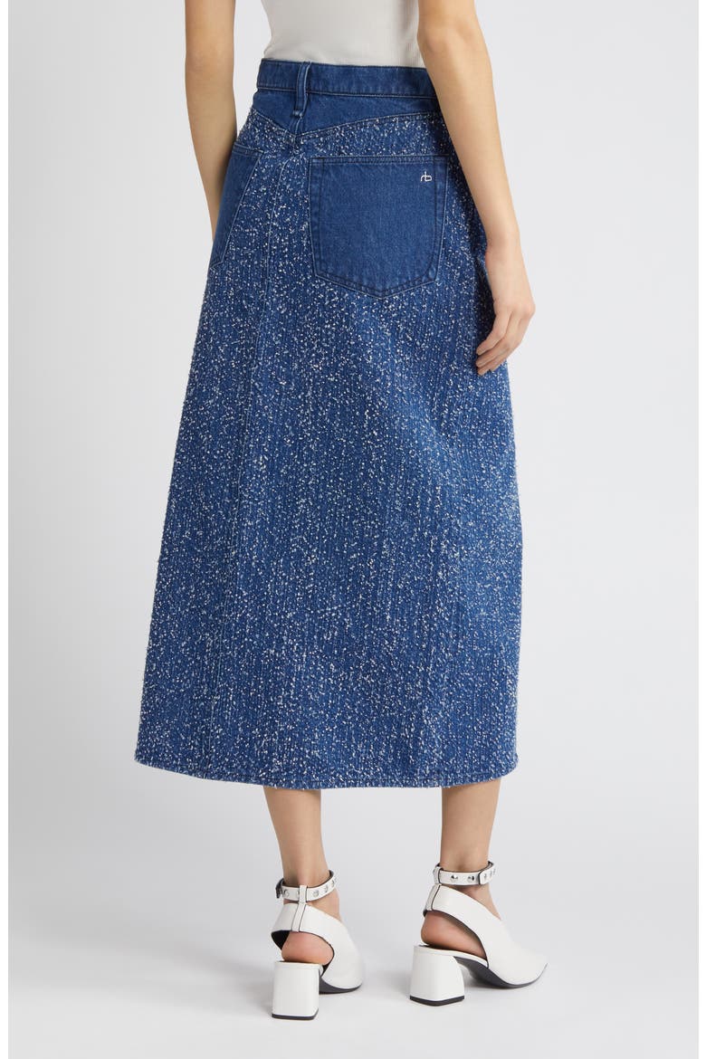 Clara Vented Denim Maxi Skirt, Alternate, color, MIDTWEED