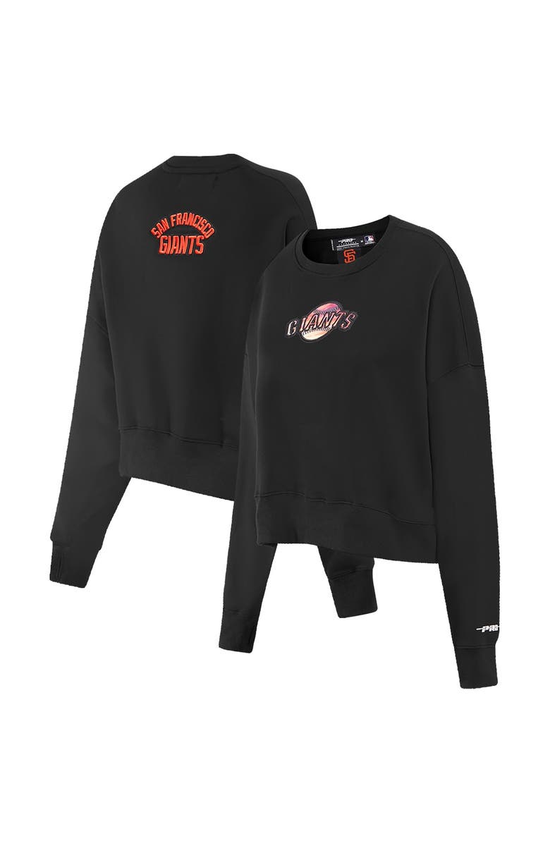 PRO STANDARD Women's Pro Standard Black San Francisco Giants Painted Sky Pullover Sweatshirt, Alternate, color, Black