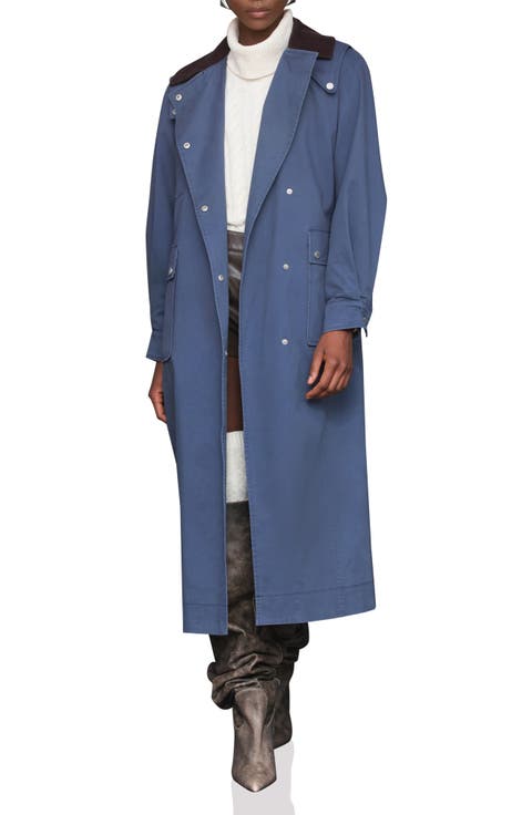 Asymmetric Stretch Cotton Long Coat