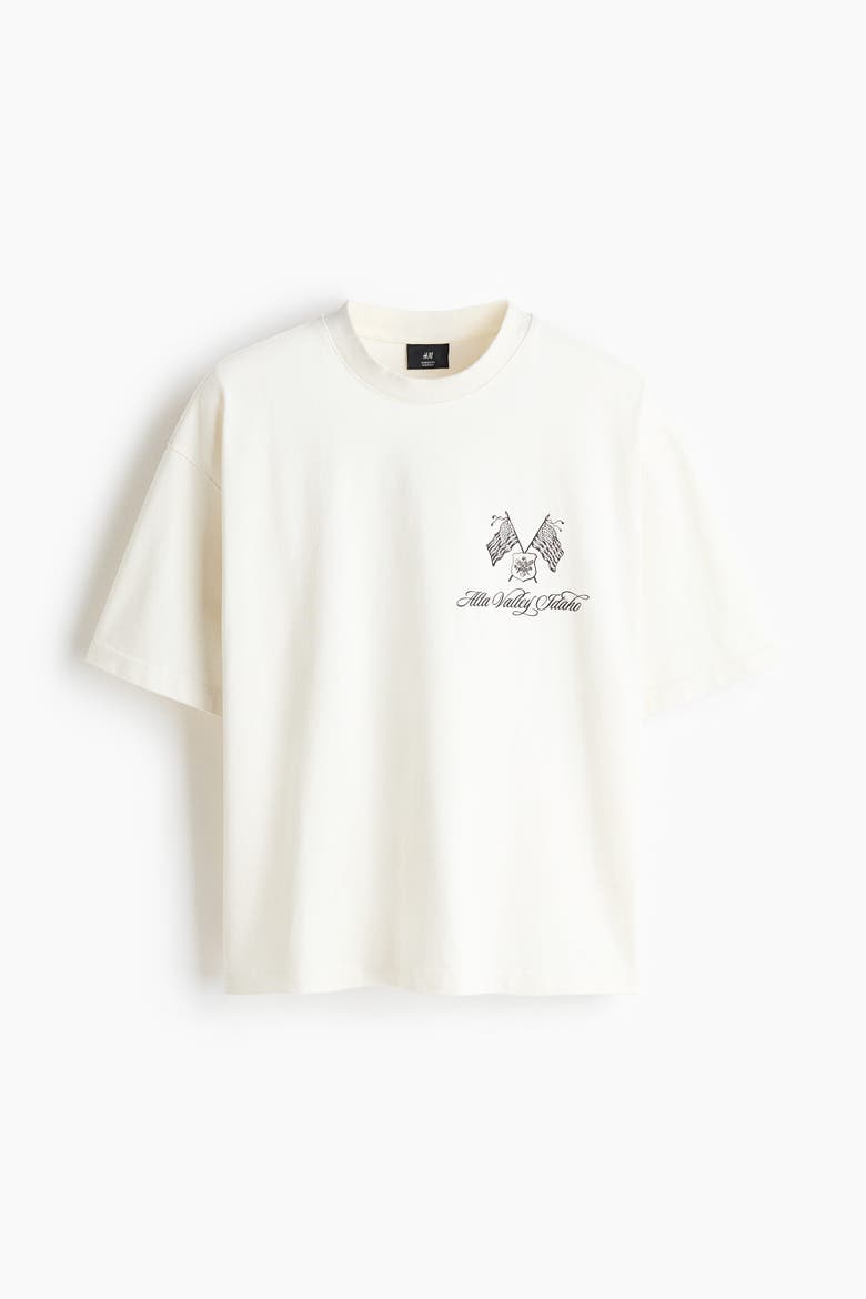 Oversized Boxy Printed Cotton T-Shirt, Alternate, color, White/Alta Valley Idaho