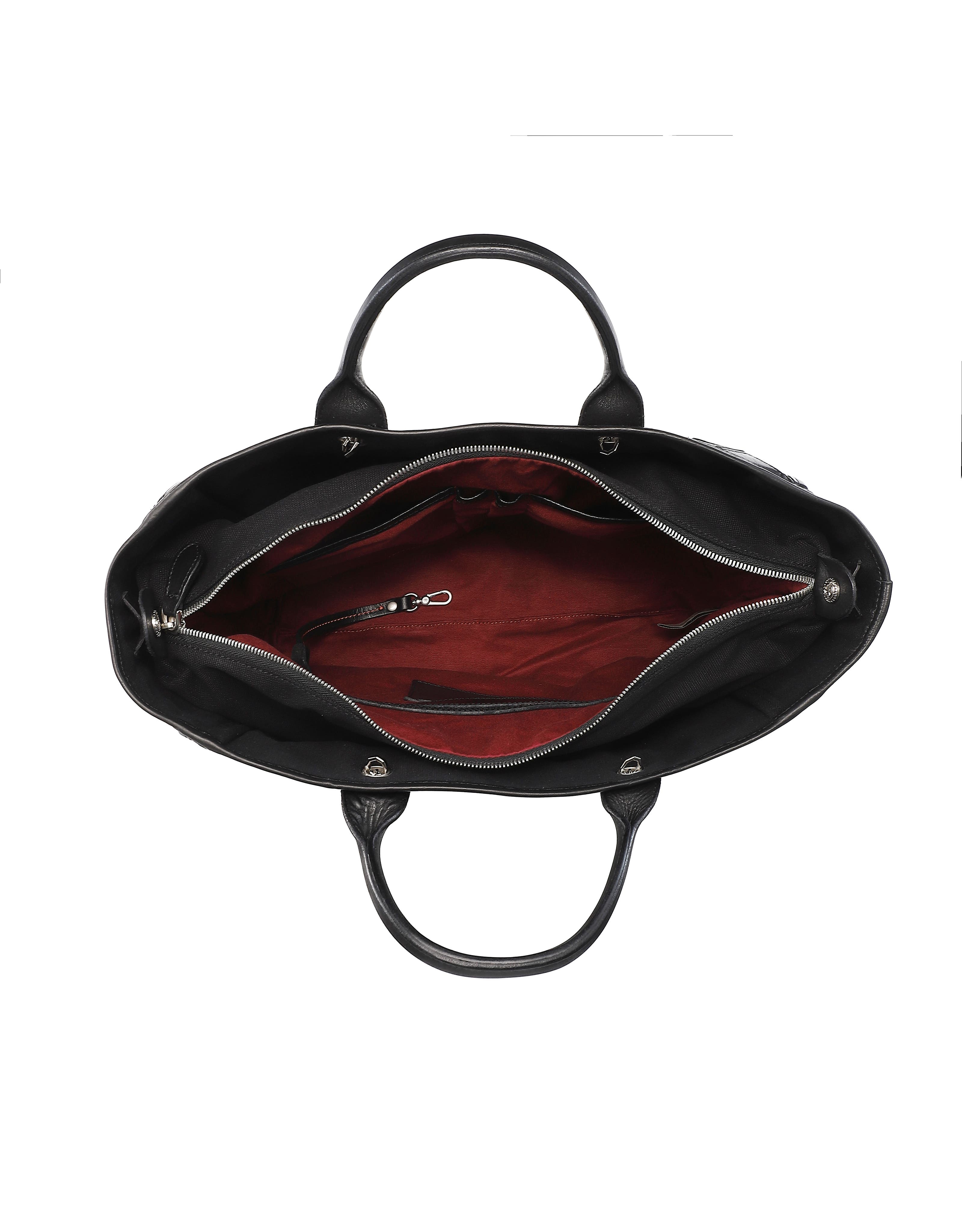 OLD TREND Mermaid Genuine Leather Oversized Carryall Tote, Alternate, color, Black