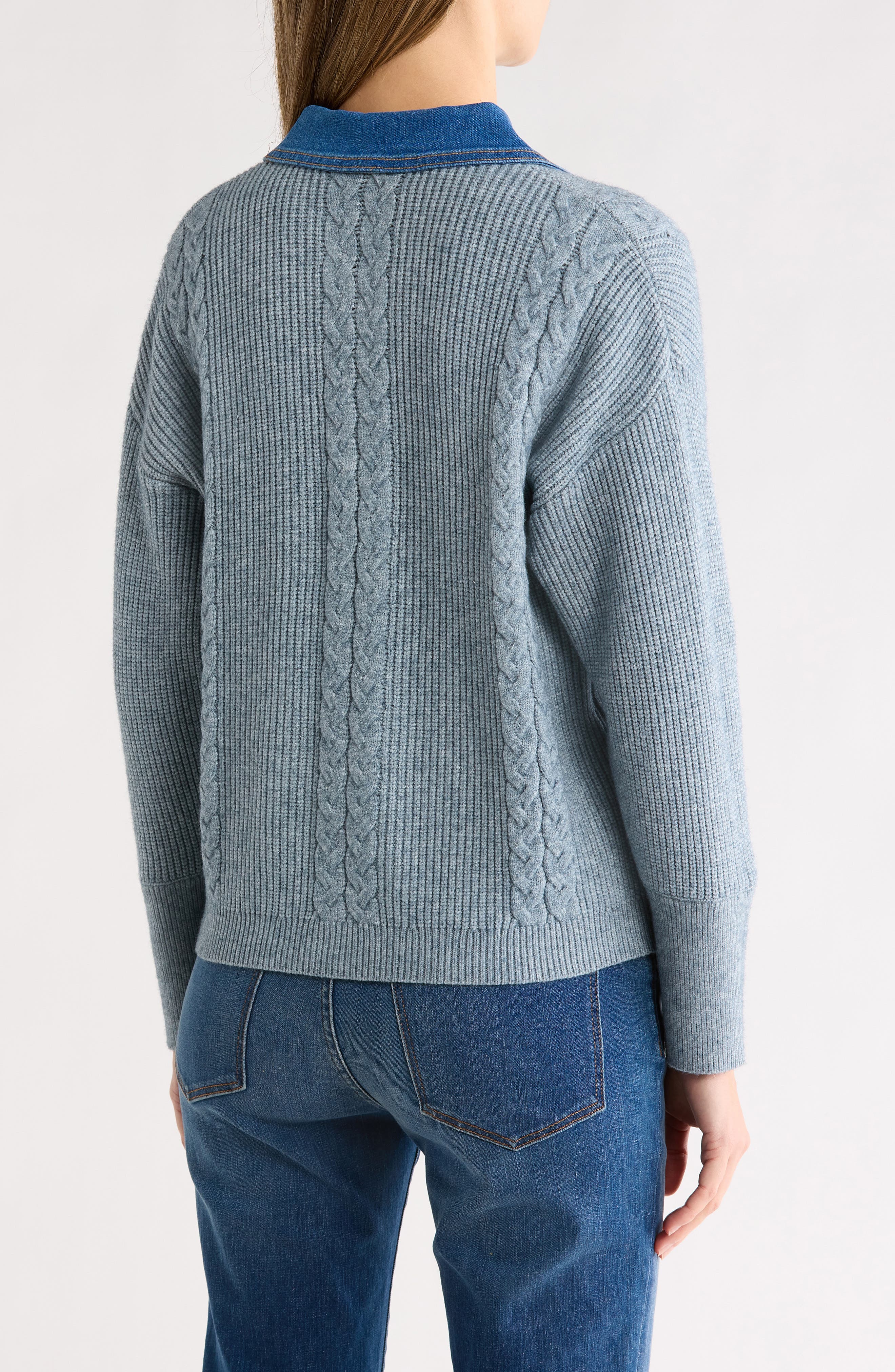 Novelty Denim Trim Sweater - image 2