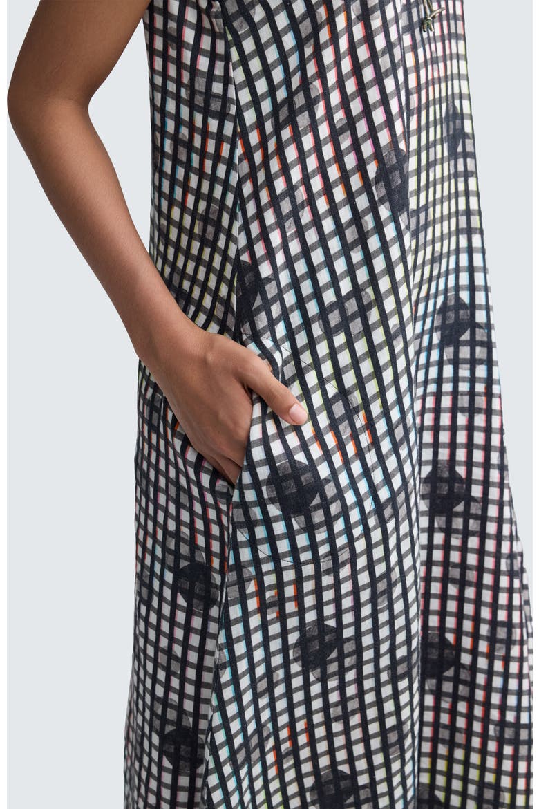 Nerida Neon Print Linen Maxi Dress, Alternate, color, Neon Black