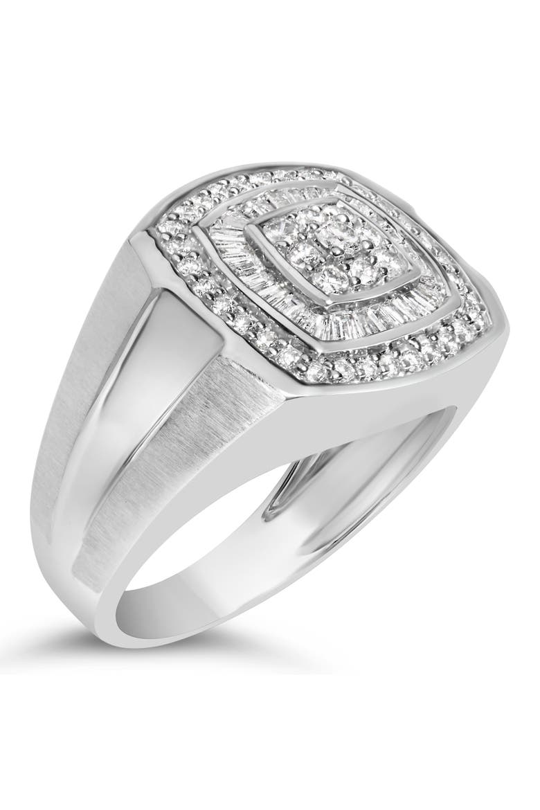 14K White Gold Men's Diamond Band Ring, Alternate, color, White
