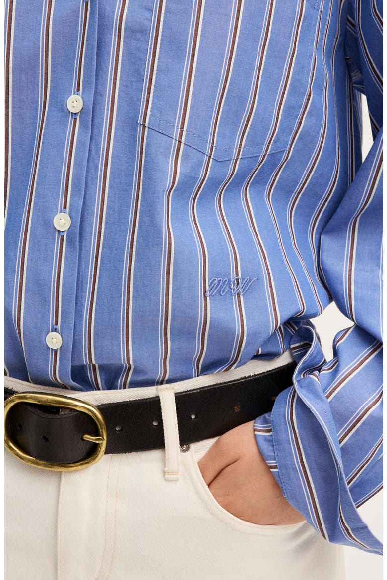 Stripe Button-Up Shirt, Alternate, color, ATLAS BLUE STRIPE