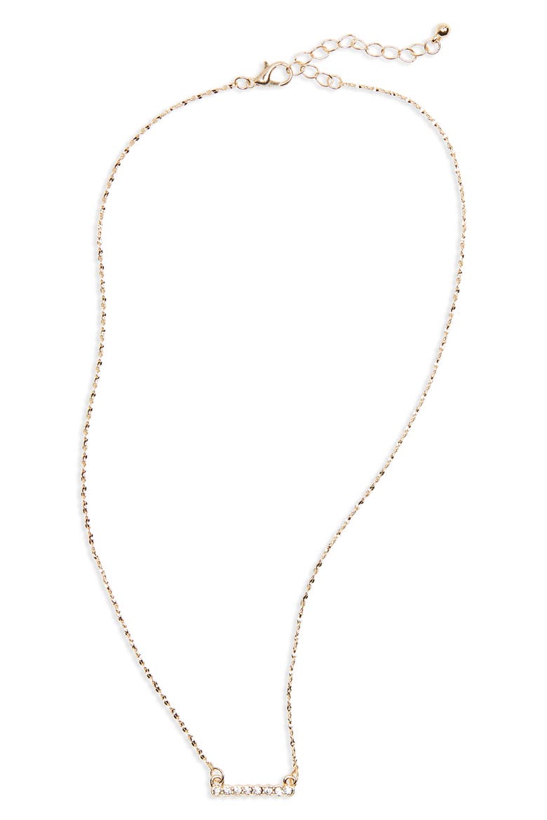 Dainty Crystal Bar Necklace, Main, color, GOLD/ CRYSTAL