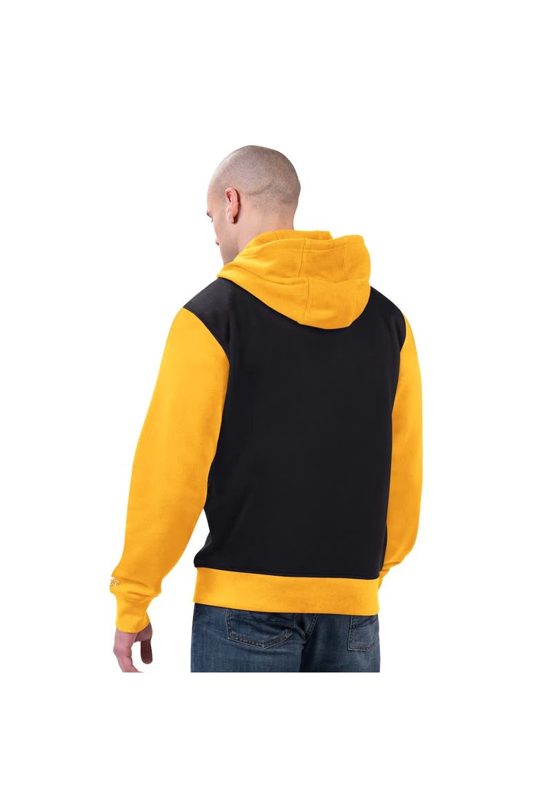 Men's Starter Black/Gold Pittsburgh Steelers Thursday Night Gridiron Full-Zip Hoodie, Alternate, color, Black