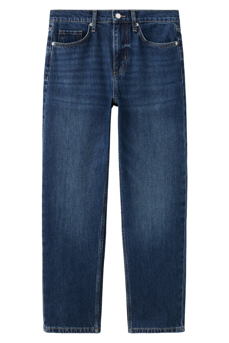 Mid Rise Straight Leg Jeans, Main, color, DARK BLUE