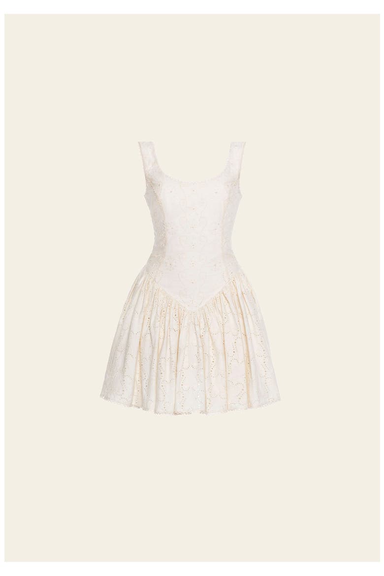Pluma Playa Mini Dress, Main, color, Ivory