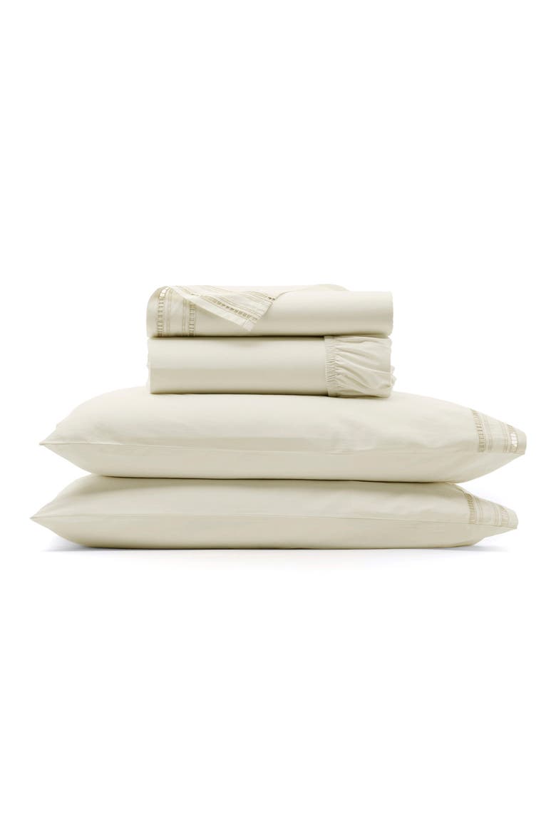 Signature Ladder Stitch Organic Cotton Sheet Set, Main, color, CREAM/ SAND
