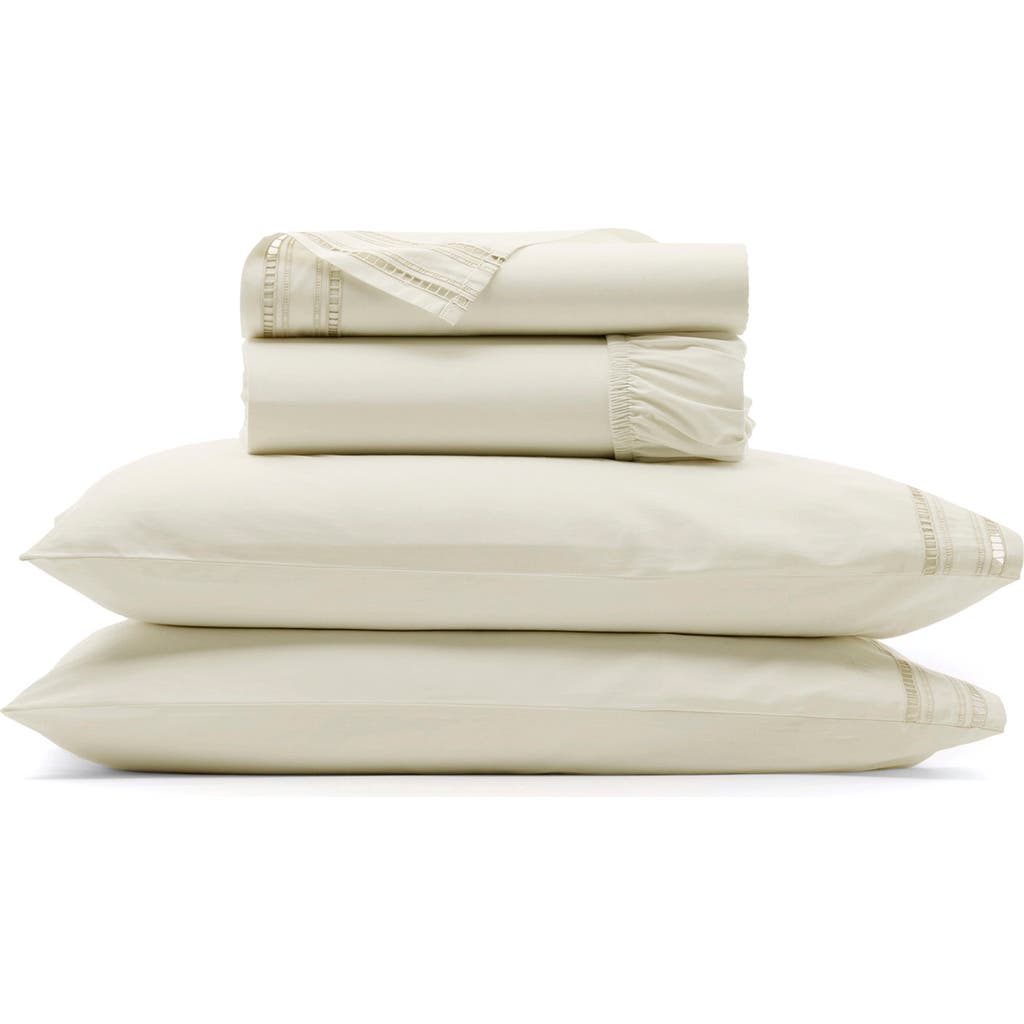 Boll & Branch Signature Ladder Stitch Organic Cotton Sheet Set In Cream/sand