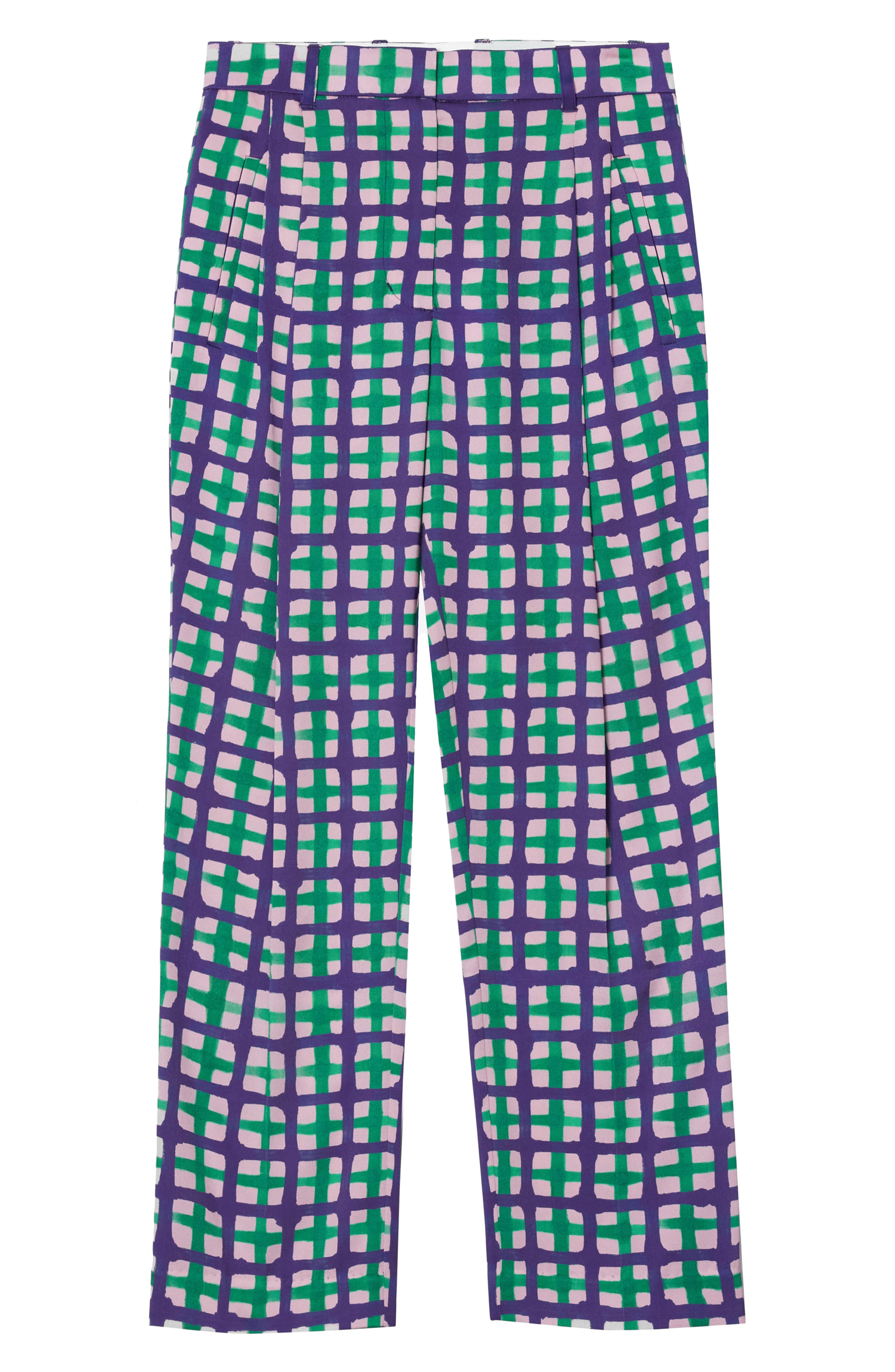 Printed Satin Straight Leg Trousers