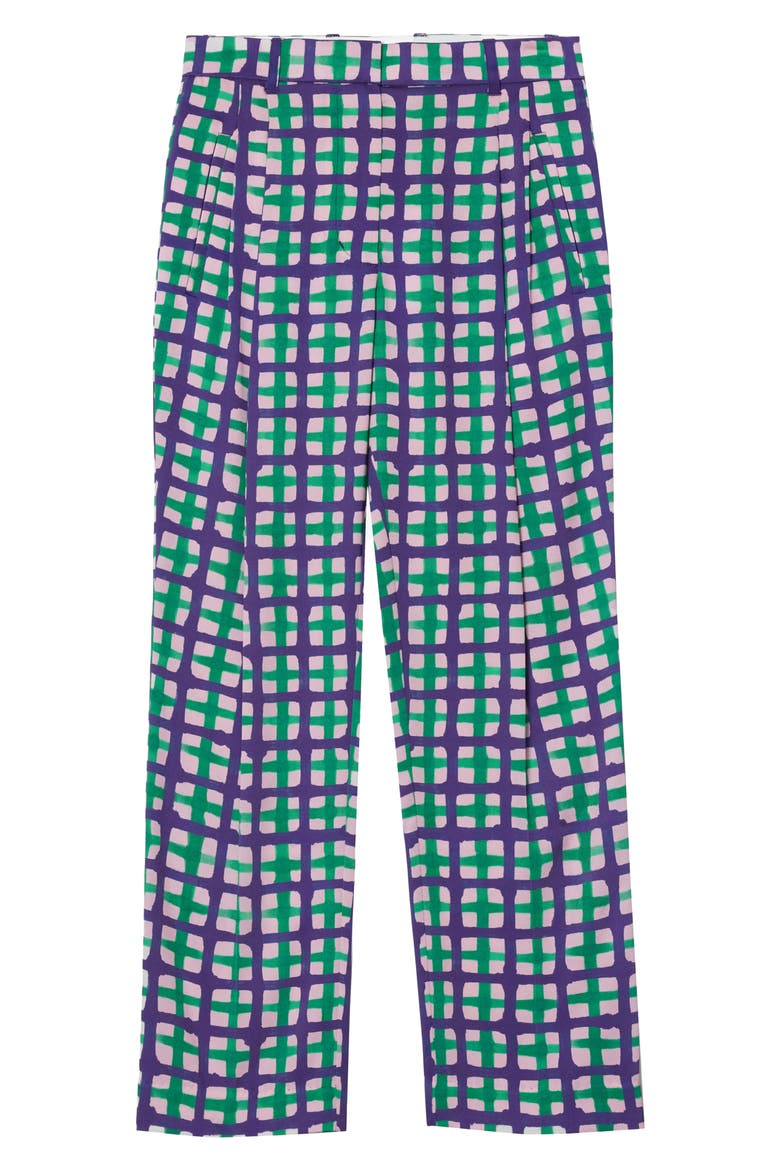 Printed Satin Straight Leg Trousers, Main, color, ORCHID MULTI