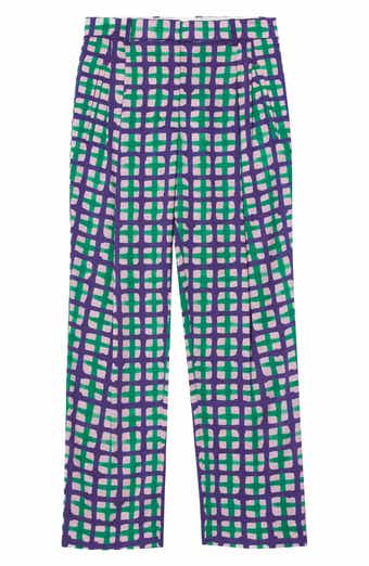 Printed Satin Straight Leg Trousers