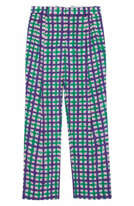Printed Satin Straight Leg Trousers