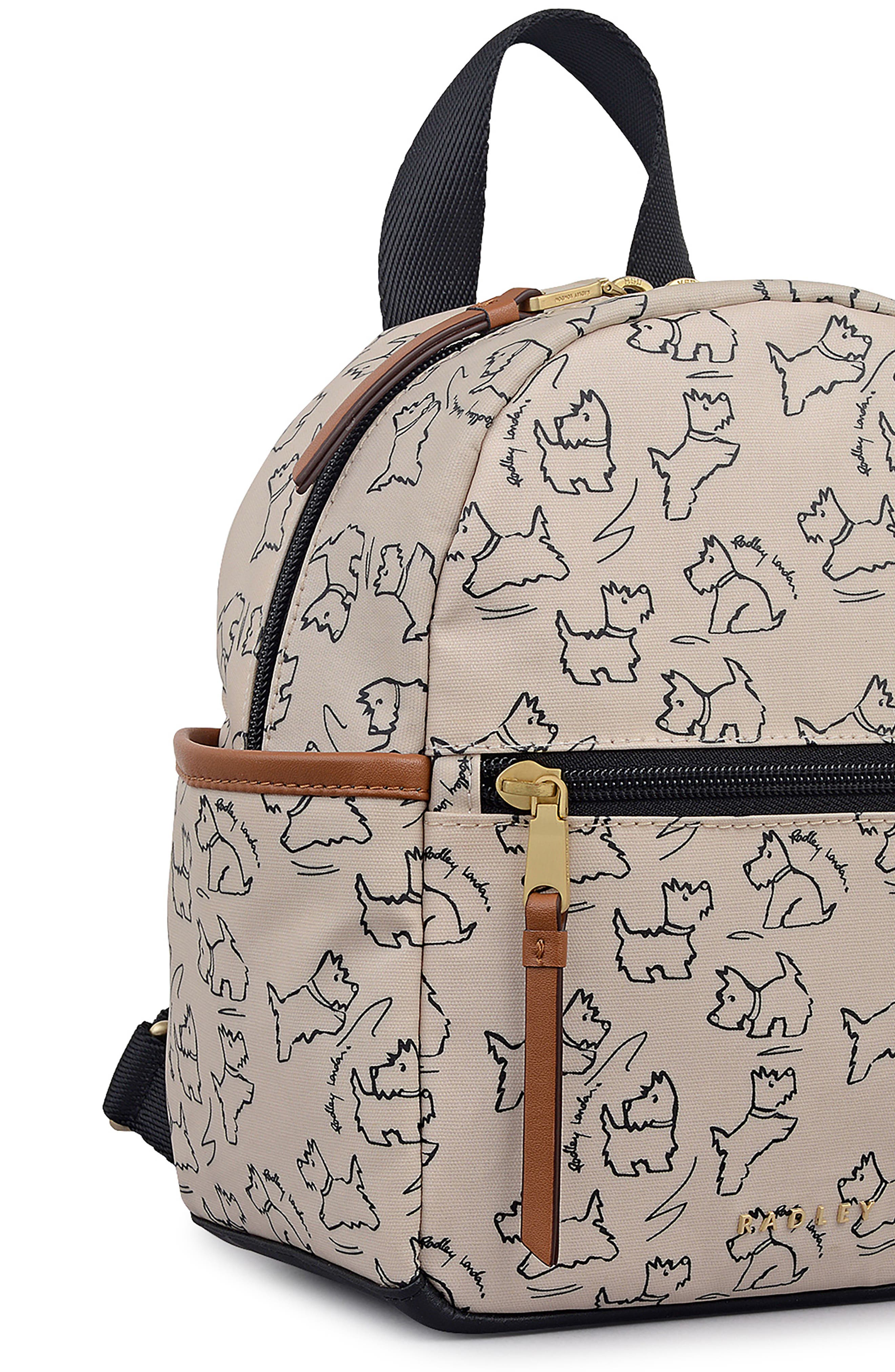 Radley Sketch Street Mini Zip Top Backpack, Alternate, color, Chalk