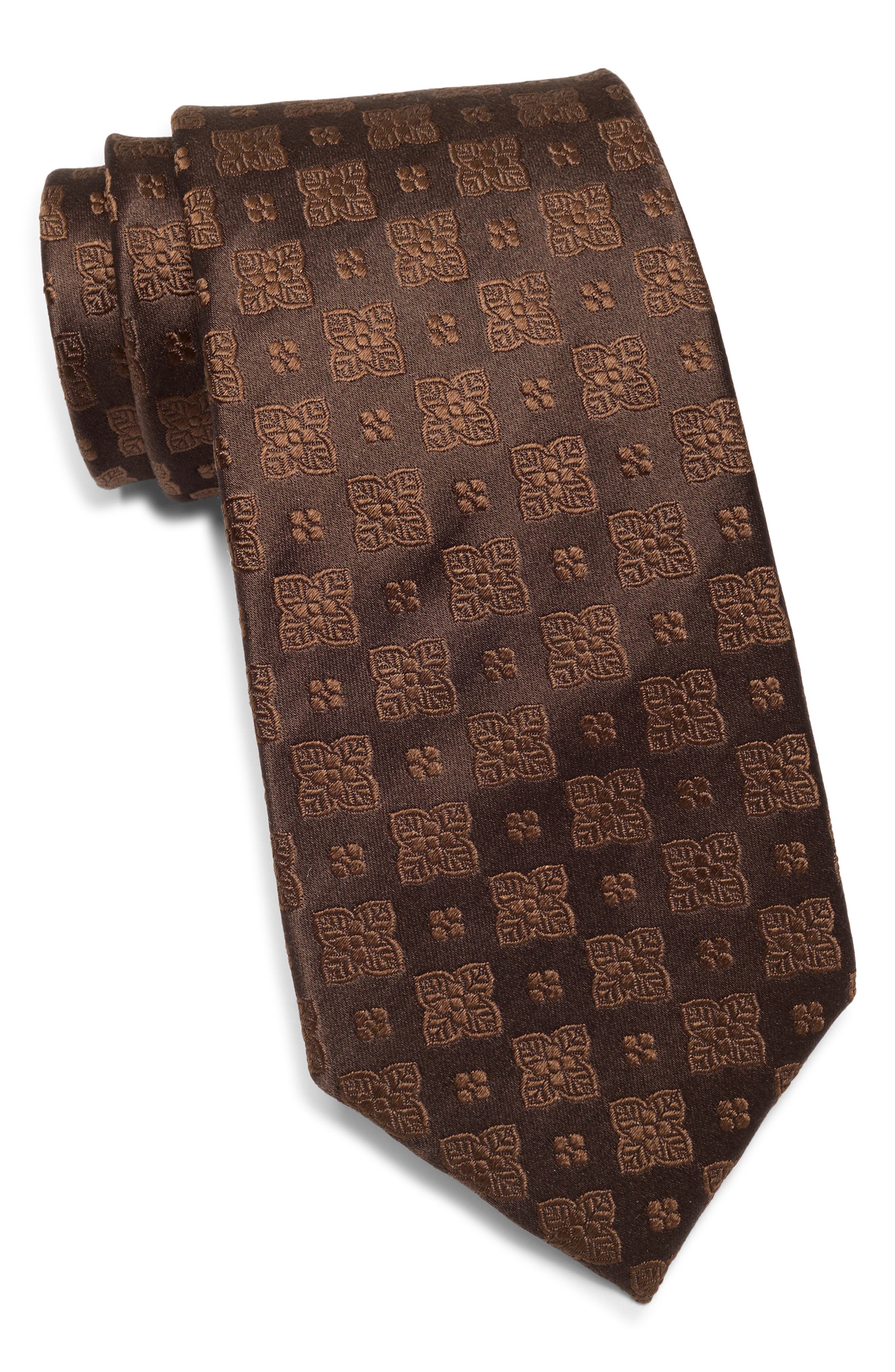 Duchamp Medallion Jacquard Silk Tie