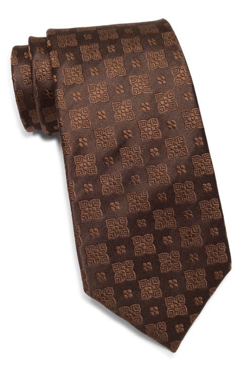 Medallion Jacquard Silk Tie