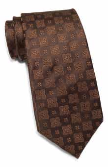 Duchamp Medallion Jacquard Silk Tie