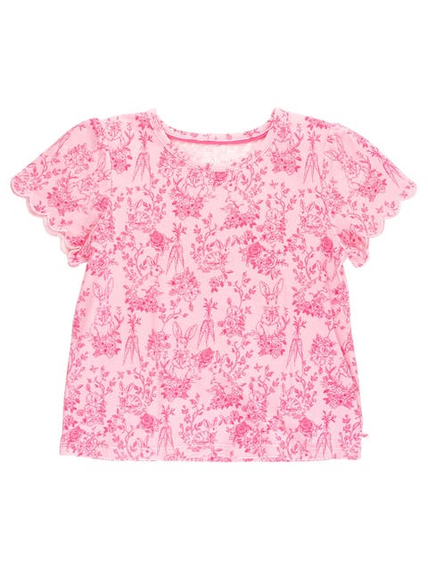 Toddler Girls Short Sleeve Scallop Tee