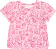 RuffleButts Toddler Girls Short Sleeve Scallop Tee