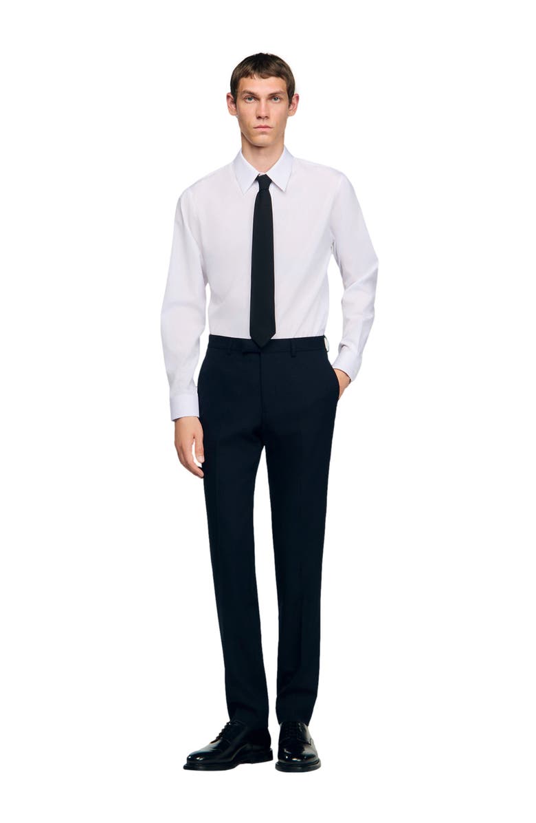 SANDRO Wool suit trousers, Alternate, color, Navy Blue
