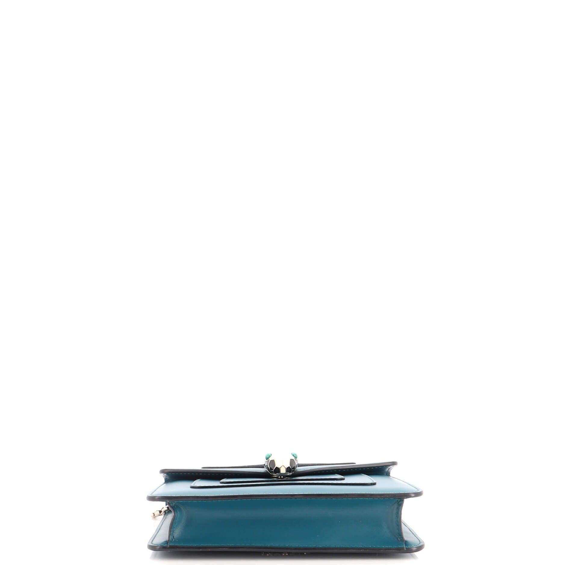 Serpenti Forever Square Shoulder Bag Leather Small, Alternate, color, Blue