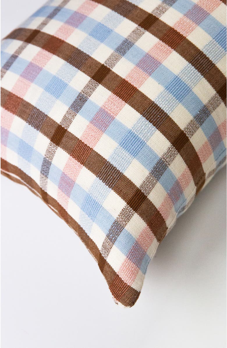 Archive New York Handwoven Classic Plaid Rectangle Cotton Throw Pillow, Alternate, color, Brown