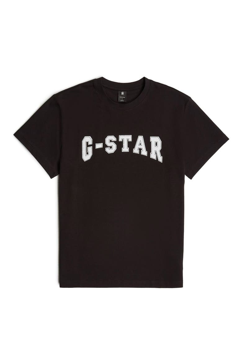 Felt Logo Organic Cotton T-Shirt, Alternate, color, DARK BLACK