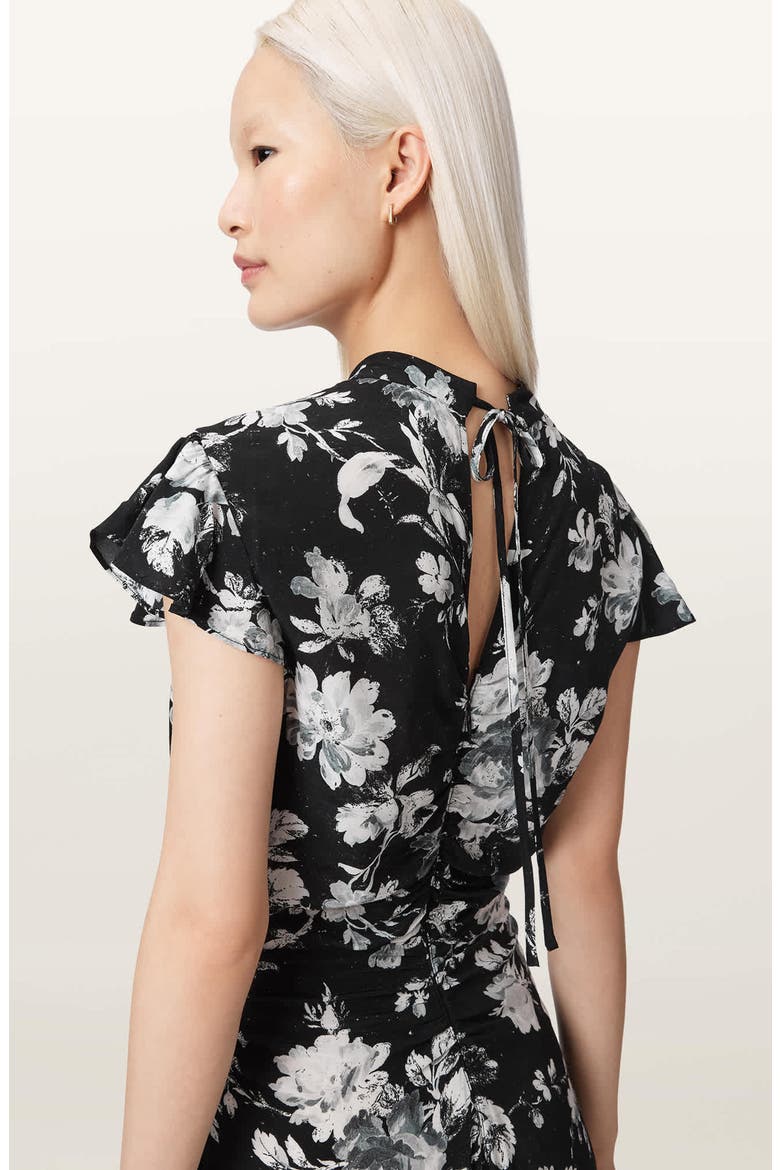Lolita Floral Maxi Dress, Alternate, color, JARDINA MONO BLACK