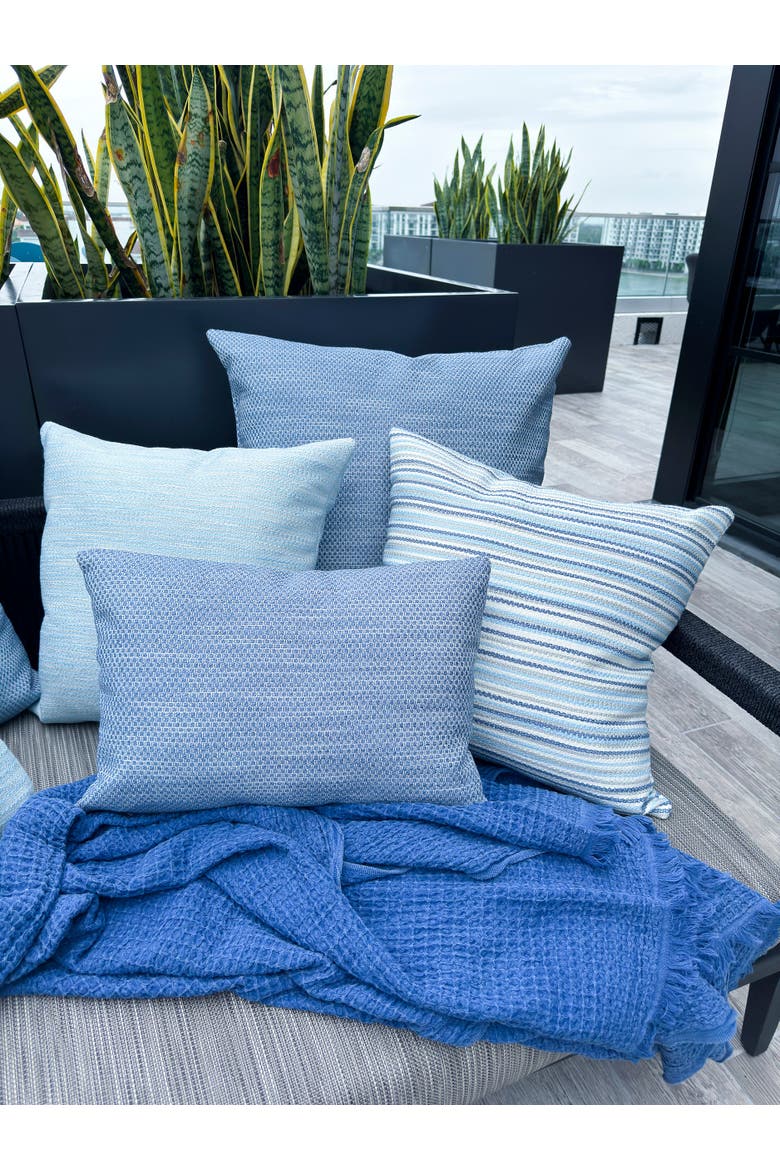 Deep Sea Blue 14x20 Indoor Outdoor Pillow, Alternate, color, Blue