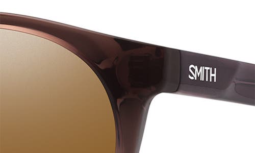 Smith Eastbank 52mm Chromapop™ Polarized Round Sunglasses In Rosewood Crystal/brown