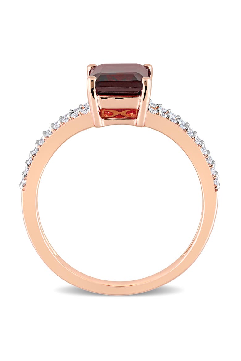 Garnet & Diamond Split Shank Ring 14k, Alternate, color, Garnet