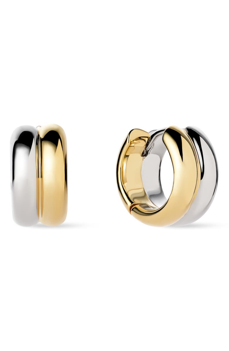 Ana Luisa Asher Huggie Hoop Earrings, Main, color, Gold / Silver