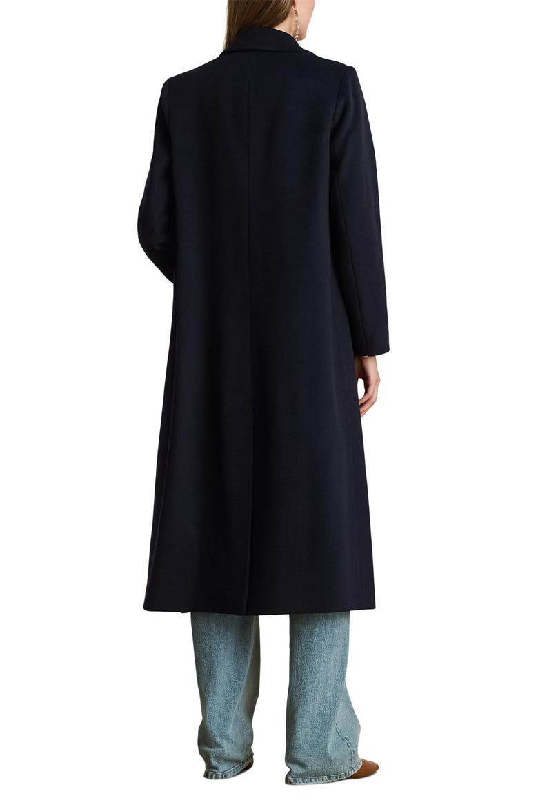 Wool Blend Double Breasted Coat, Alternate, color, REGAL NAVY