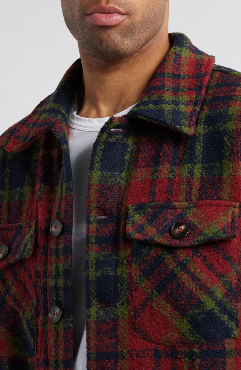 DIET STARTS MONDAY Tank Plaid Flannel Button-Up Overshirt, Alternate, color, 