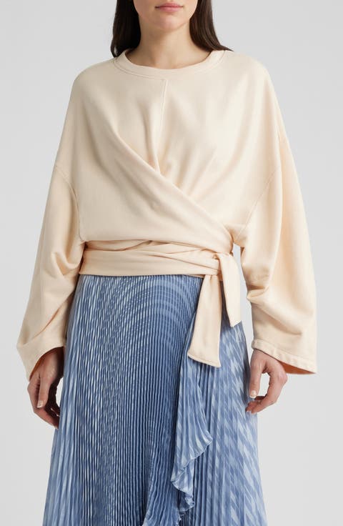 Ewani Tie Waist Cotton Sweatshirt