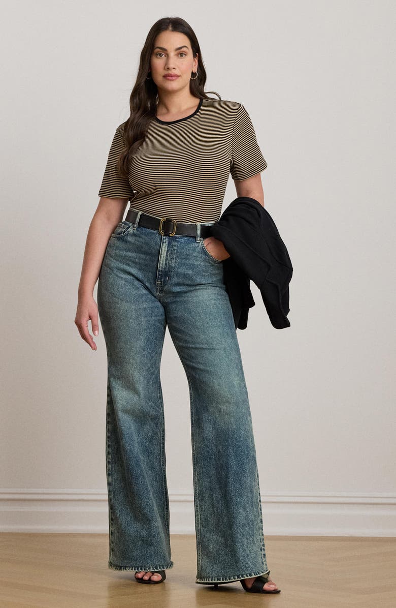 Lauren Ralph Lauren Stripe Cotton Ringer T-Shirt, Alternate, color, 