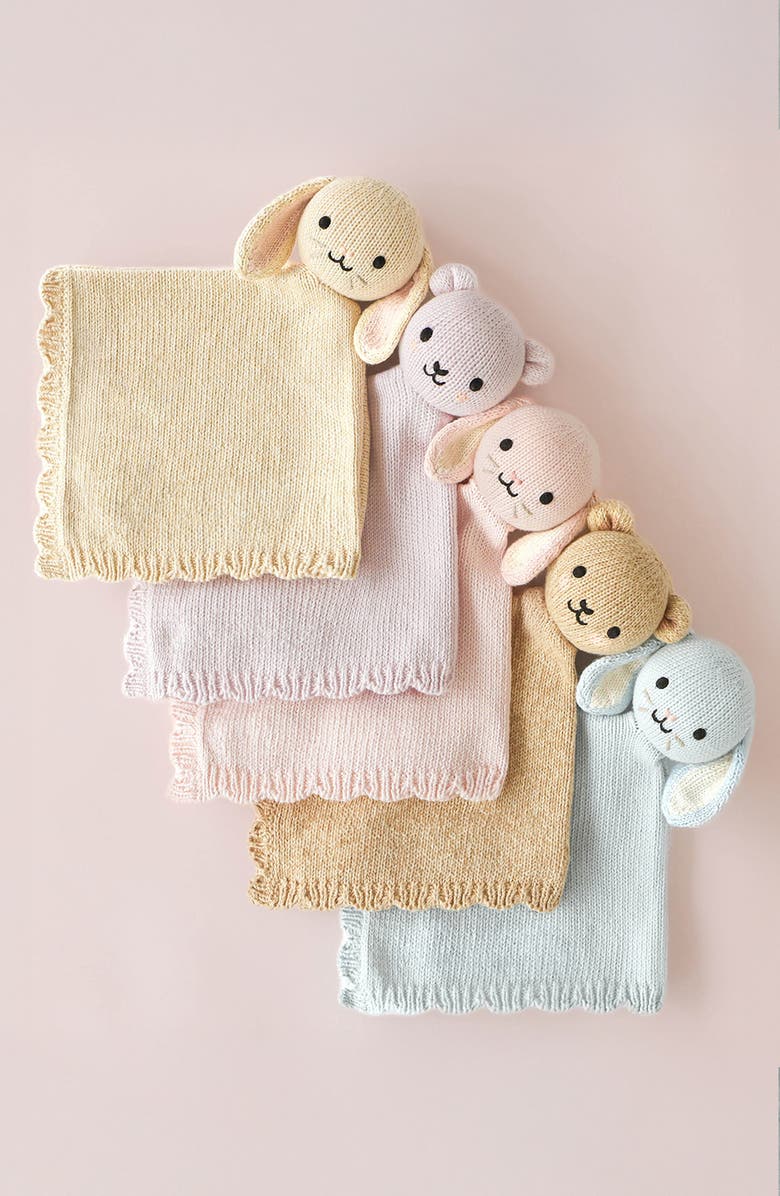 cuddle+kind Baby Bunny Lovey & Soother Blanket, Alternate, color, Blue